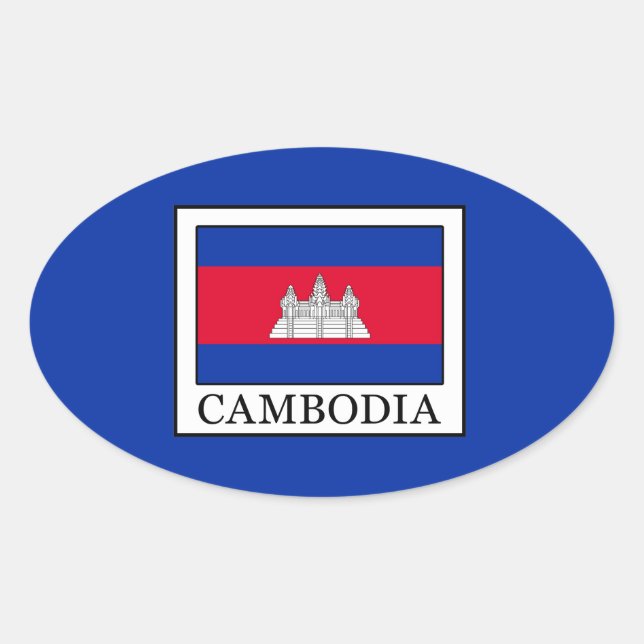 Kambodscha Ovaler Aufkleber (Vorderseite)