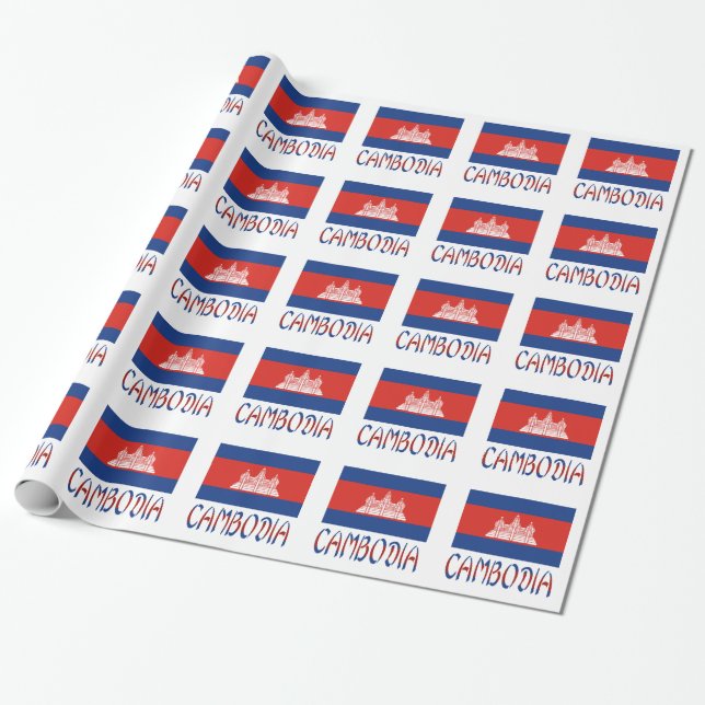 Kambodscha - Personalisierte Flagge Geschenkpapier (Ungerollt)