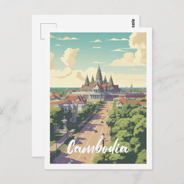 Kambodscha Postkarte (Vorne/Hinten)