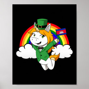 Kambodscha Proud Kambodschanische Flagge St. Patri Poster