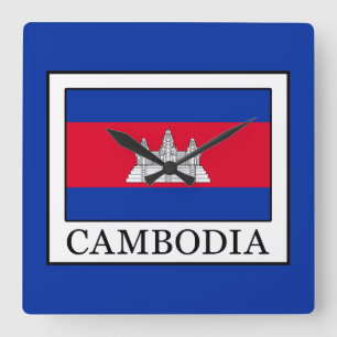 Kambodscha Quadratische Wanduhr