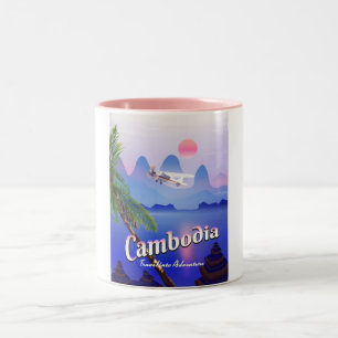 Kambodscha 'Reise in das Abenteuer' Zweifarbige Tasse