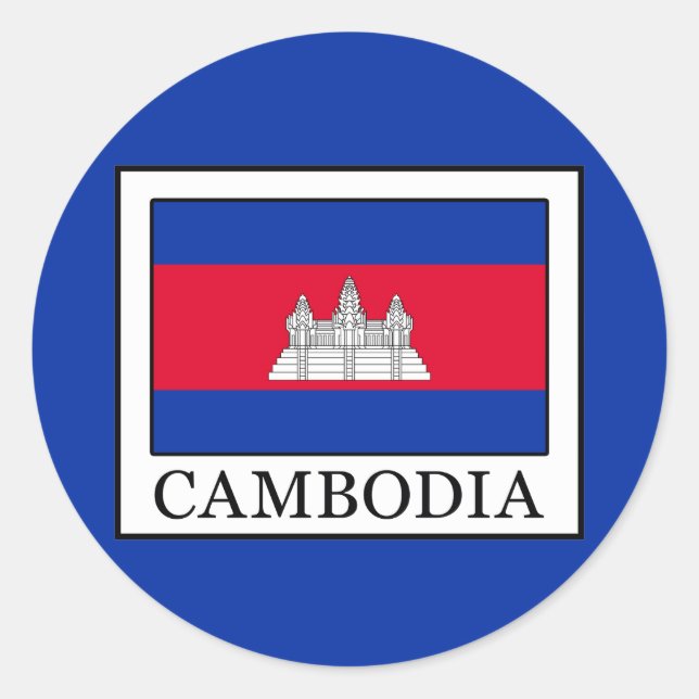 Kambodscha Runder Aufkleber (Vorderseite)
