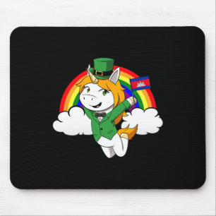Kambodscha Stolz Kambodschanische Flagge St. Patri Mousepad