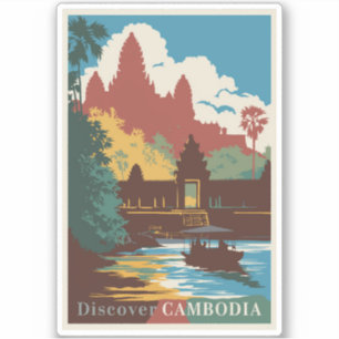 Kambodscha Temple Illustration Kunst, Dichtung und Aufkleber