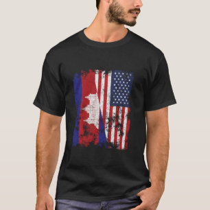 Kambodscha USA Flag erschüttert - Halbe Amerikaner T-Shirt