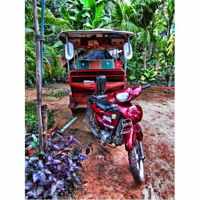 Kambodschaner Tuk-Tuk 1 Freistehende Fotoskulptur (Vorne)