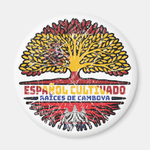 Kambodschanisch Kambodscha Spanien Spanisch Baumwu Magnet