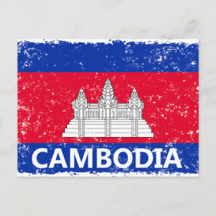 kambodschanische Flagge Feiertagspostkarte