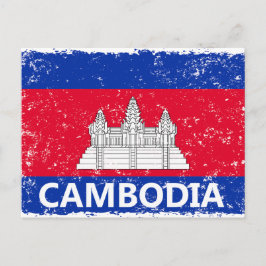 kambodschanische Flagge Feiertagspostkarte