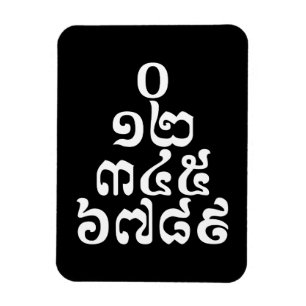 Kambodschanische Zahlen Pyramide - 0 12 345 6789 K Magnet