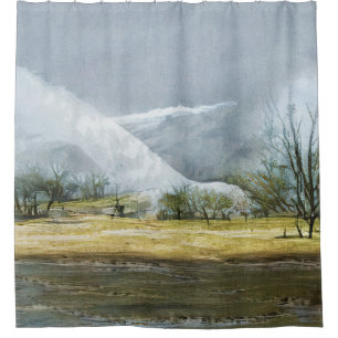 Kamchatka Geysers Oil Landscape Duschvorhang