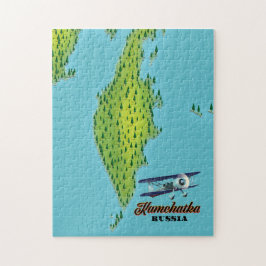 Kamchatka-Halbinsel Russland Reisekarte.