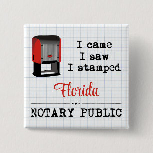 Kame Saw gestempelte Notary Public Florida Button