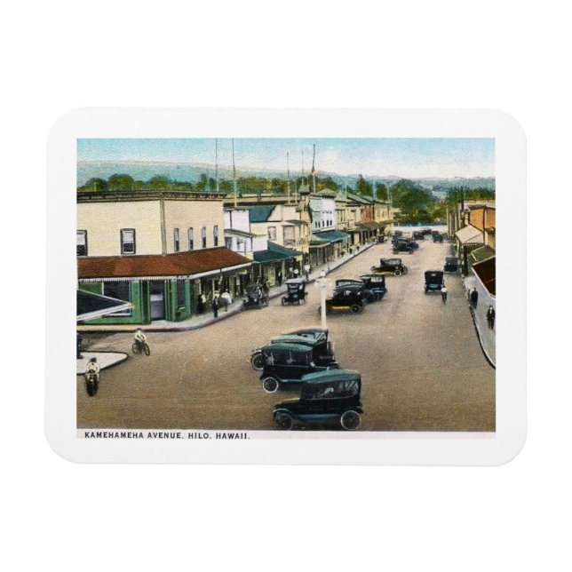 Kamehameha Ave, Hilo, Hawaii Vintag Magnet (Horizontal)