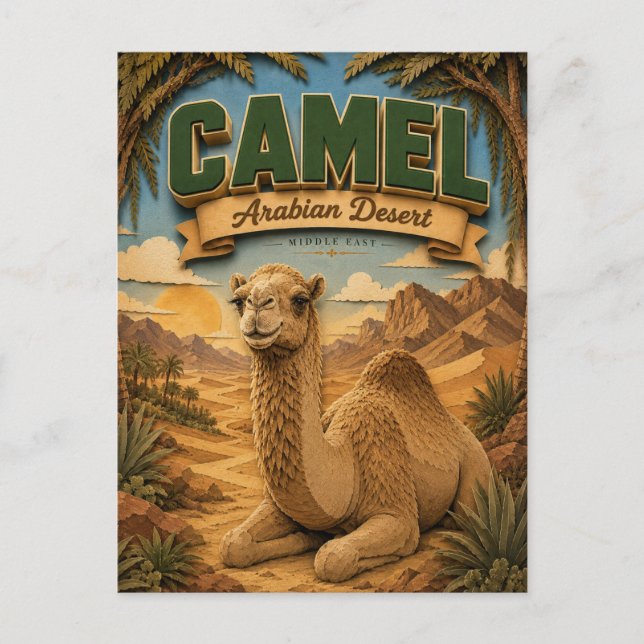 Kamel Arabische Wüste POPCUT Postkarte (Vorderseite)