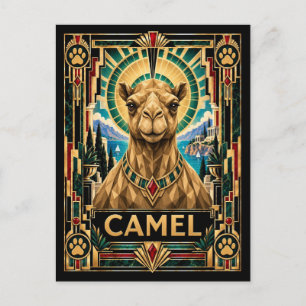 Kamel, Art Deco Wildlife Postkarte