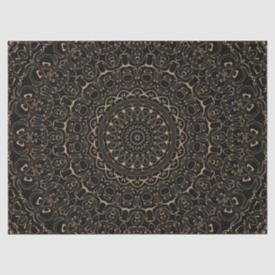 Kamel auf dem Schwarzen Mandala Kaleidoskop Medall Seidenpapier