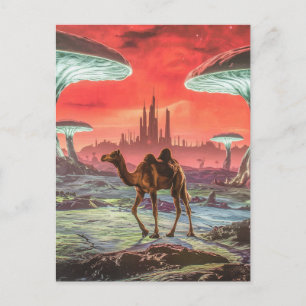 Kamel auf einer anderen Planeten-Postkarte Postkarte