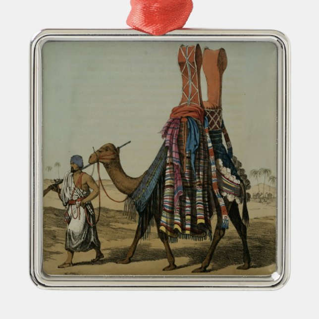 Kamel, das einer Braut zu ihrem Ehemann, Silbernes Ornament (Vorne)