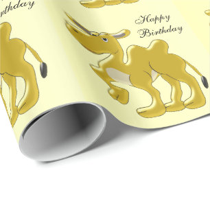Kamel-Design Geburtstag Geschenkpapier
