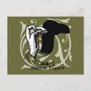 Kamel-Handpuppen-Schatten-Spiele Vintage Postkarte