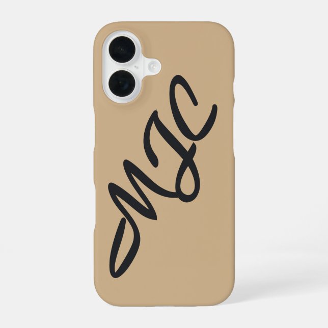 Kamel individuelles Monogramm iPhone 16 Hülle (Rückseite)