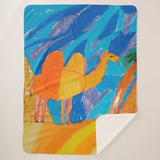 Kamel-Kunst von Kindern zeichnend Sherpadecke (Vorderseite)