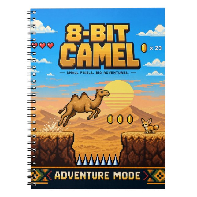 Kamel, Retro-8-Bit-Pixelkunst Notizblock (Vorderseite)
