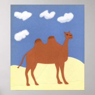 Kamel über die Wüstendünen Poster