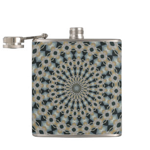 Kamel und aquamarines Kaleidoskop Flachmann