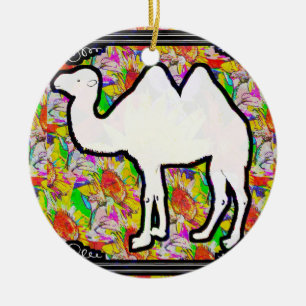 Kamel und Blumen Keramikornament