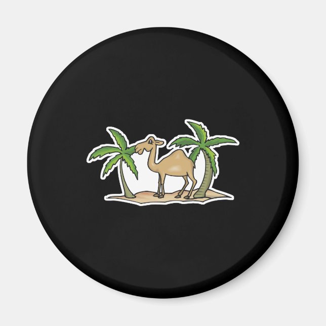 Kamel und Palmenbäume Magnet (Vorne)
