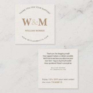 Kamelbraun Cozy Minimalist Branded Unternehmen Dan Quadratische Visitenkarte