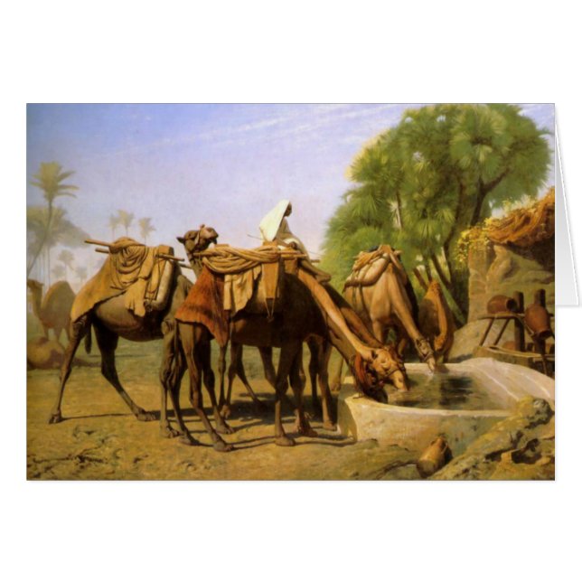 "Kamele an der Abflussrinne", durch Jean Leon (Vorderseite (Horizontal))