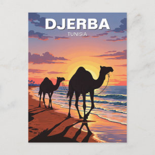 Kamele auf der Insel Djerba Tunesien Postkarte
