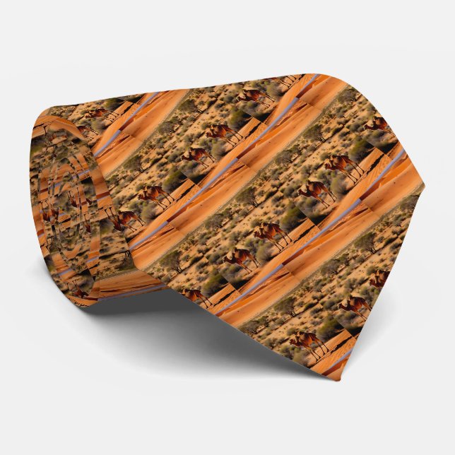 Kamele im australischen Outback, Neck Tie Krawatte (Gerollt)