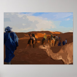 Kamele in der Sahara Poster