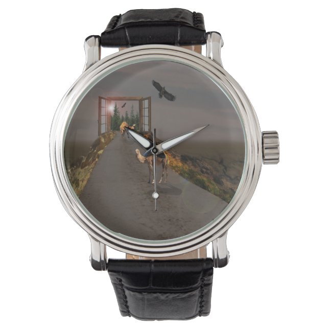 Kamele von Wonderland, Armbanduhr (Vorderseite)