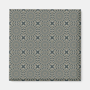 Kamelfarbene Teal- und Graue Kreise Kachel Muster Magnet