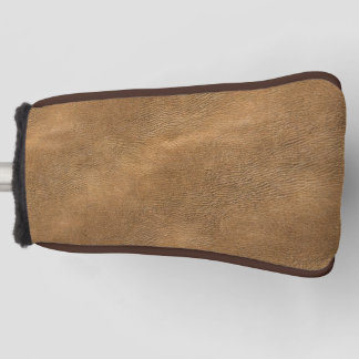 Kamelfarbener Lederhintergrund Golf Headcover