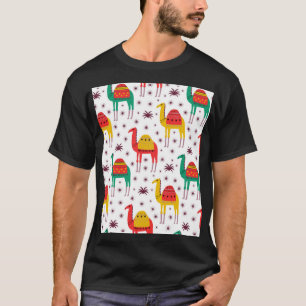 Kamelflache Farbe, dekoratives Muster. T-Shirt