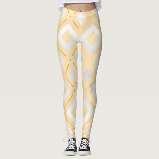 Kamelias geometrisches Muster 8 Leggings (Vorderseite)