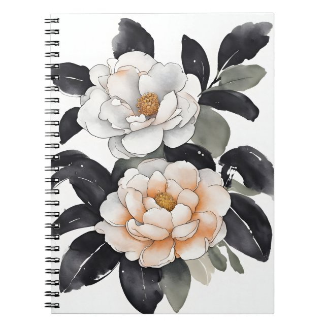 Kamelie - Aquarellblumen Notizblock (Vorderseite)