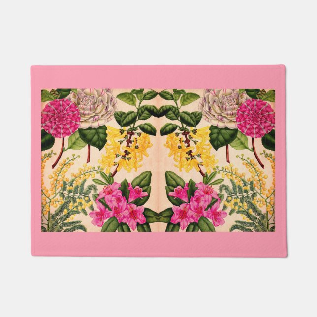 Kamelie, Forsythia, Rhododendron und Akazie Fußmatte (Vorderseite)