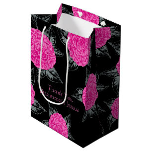 Kamelien-Tintenkunst, rosa und schwarze Gastgesche Mittlere Geschenktüte