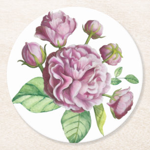 Kameliengarten Blumen Runder Pappuntersetzer