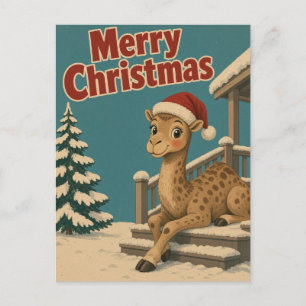 Kamelm Wintergarten-Tier Weihnachten Postkarte