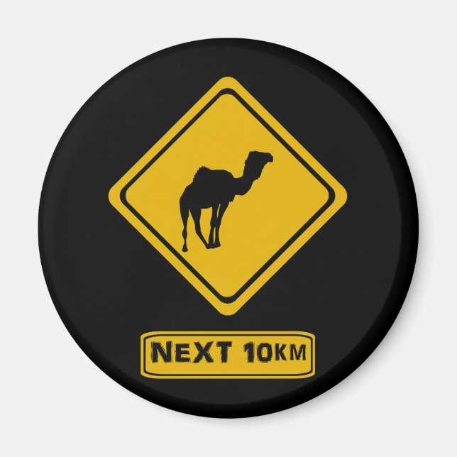 Kamelstraßenzeichen Magnet (Vorne)