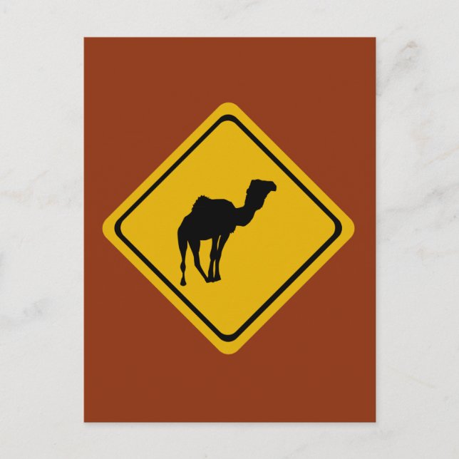 Kamelstraßenzeichen Postkarte (Vorderseite)